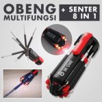 Obeng Multifungsi 8 in 1 + Senter LED