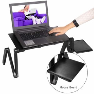 Meja Laptop Lipat Portable Aluminium Dilengkapi Cooler Fan dan Mousepad