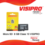 VISIPRO Micro SD Memory Card 8GB Class 10