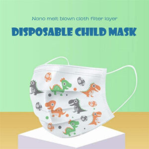 Masker Anak Earloop 3ply Dinosaurus Isi 50 Pcs