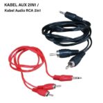 852 Kabel Jack Audio AUX 2 in 1 RCA 3,5 MM (Male To Male) 1 Meter